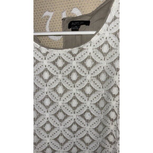 Apartment nine Boho lace, sleeveless tan lace overlay size 8 petite mini Career - Picture 4 of 4